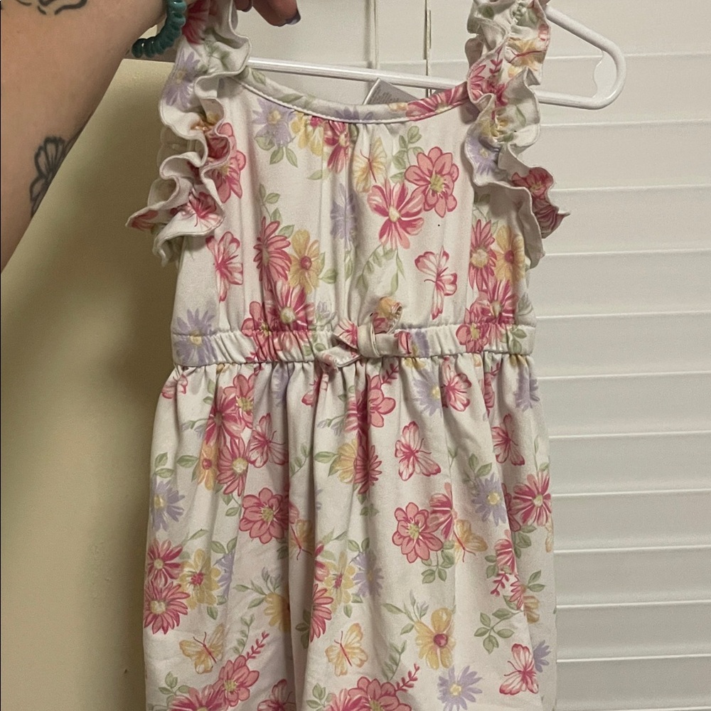 Little Lass Floral Dress - Pink, White, and Purple